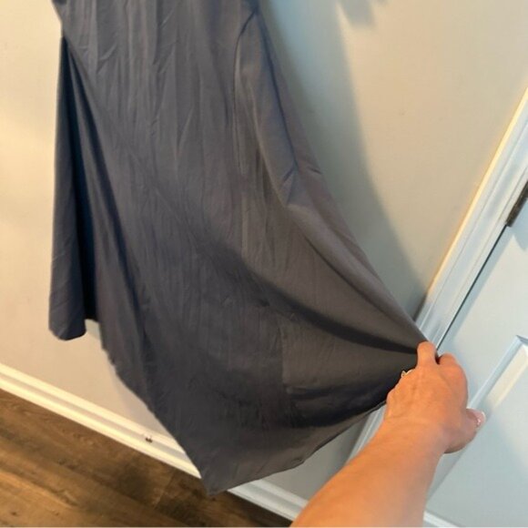 COS Slate Blue Asymmetric Hem T-Shirt Dress Cotton Blend Size Medium - Picture 10 of 16